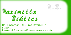 maximilla miklics business card